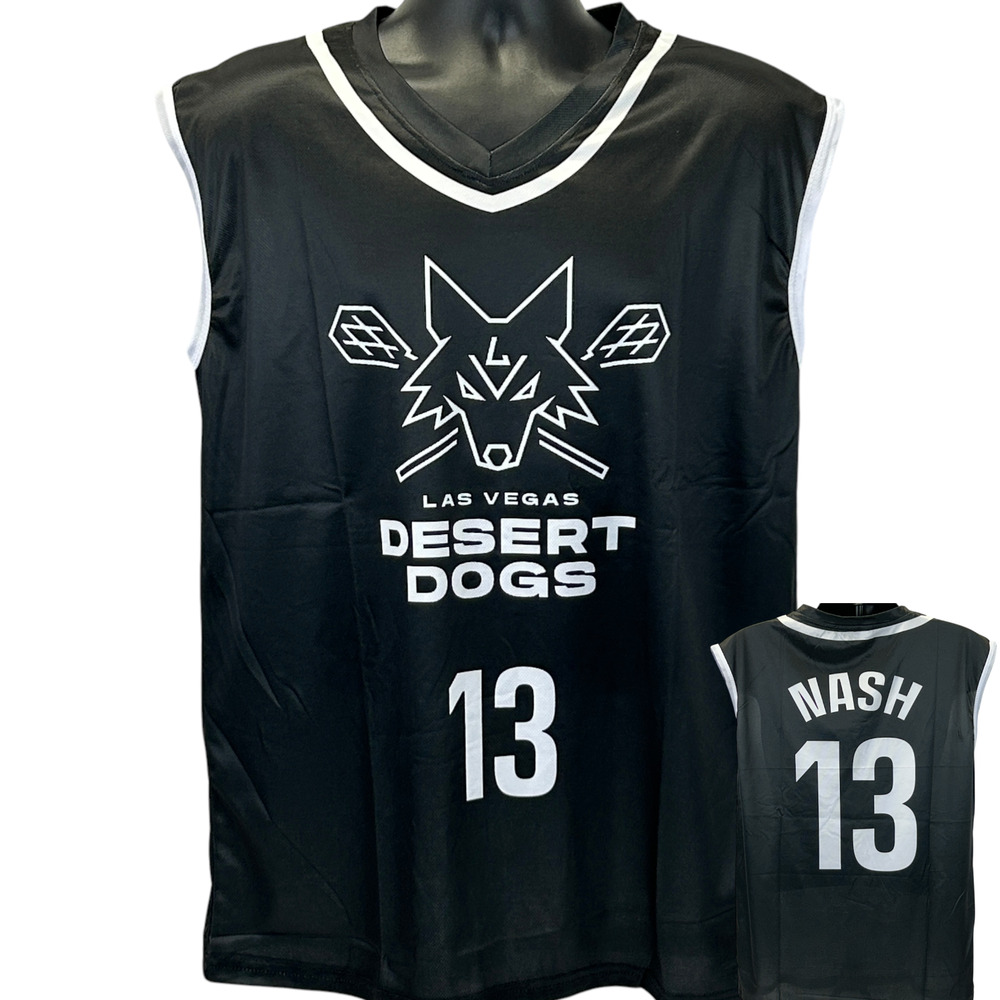 Las Vegas Desert Dogs Steve Nash Jersey Lacrosse NLL Basketball Black L Large